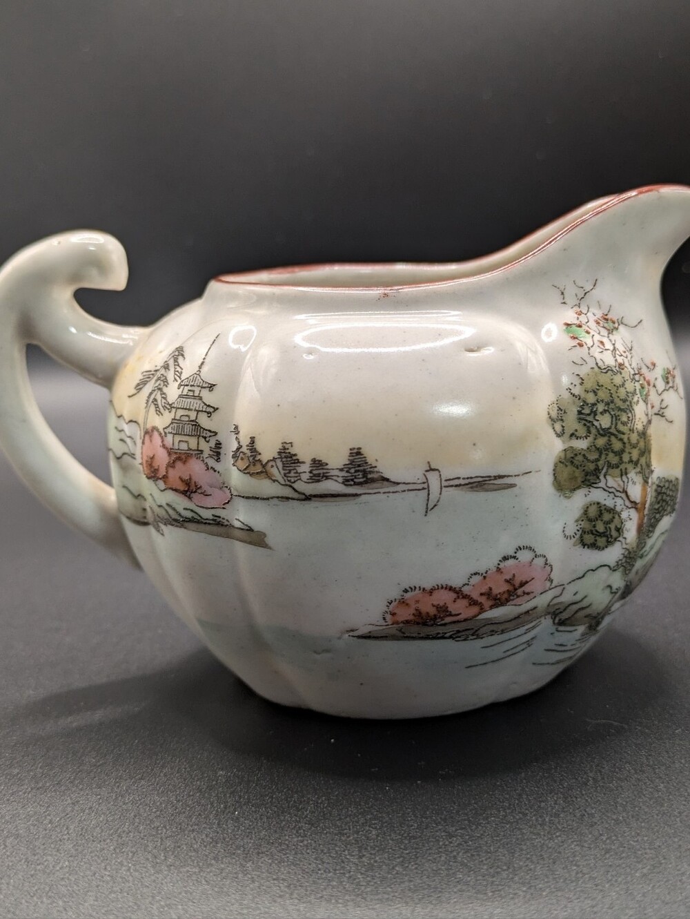 Vintage 1920s/30s Takito Japan Hand Painted Porcelain Creamer - Torii Gate Mark - Picture 2 of 9